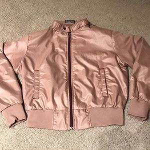 3/$30 Pink Satin Bomber Jacket